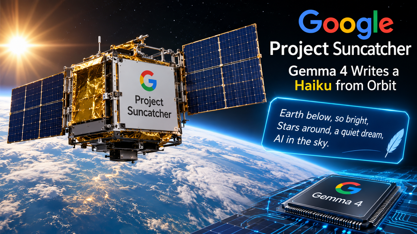 Google Project Suncatcher prototype satellite in orbit with TPU hardware